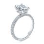  Platinum Pave And Hidden Halo Radiant Cut Diamond Engagement Ring - Three-Quarter View -  108365 - Thumbnail