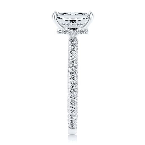  Platinum Pave And Hidden Halo Radiant Cut Diamond Engagement Ring - Side View -  108365 - Thumbnail
