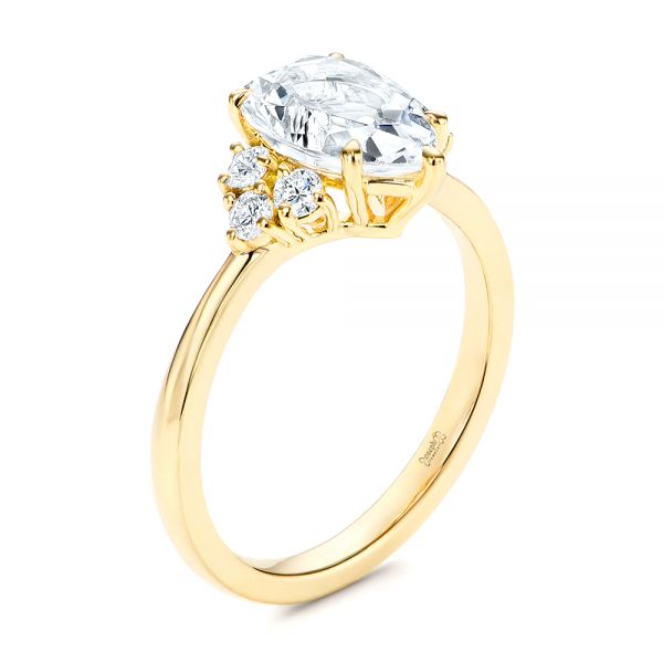 Pear Diamond Cluster Engagement Ring - Image