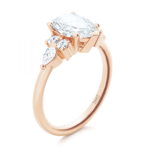 Pear Shaped Cluster Engagement Ring - Image