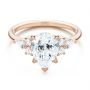 18k Rose Gold 18k Rose Gold Pear Shaped Cluster Engagement Ring - Flat View -  107281 - Thumbnail