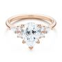 14k Rose Gold 14k Rose Gold Pear Shaped Cluster Engagement Ring - Flat View -  107281 - Thumbnail