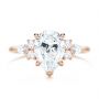 14k Rose Gold 14k Rose Gold Pear Shaped Cluster Engagement Ring - Top View -  107281 - Thumbnail