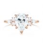 14k Rose Gold 14k Rose Gold Pear Shaped Cluster Engagement Ring - Top View -  107281 - Thumbnail