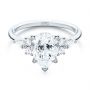18k White Gold 18k White Gold Pear Shaped Cluster Engagement Ring - Flat View -  107281 - Thumbnail