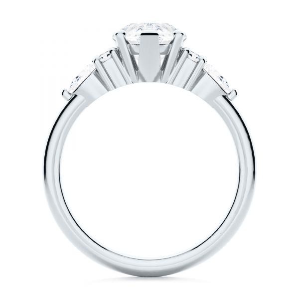  Platinum Platinum Pear Shaped Cluster Engagement Ring - Front View -  107281