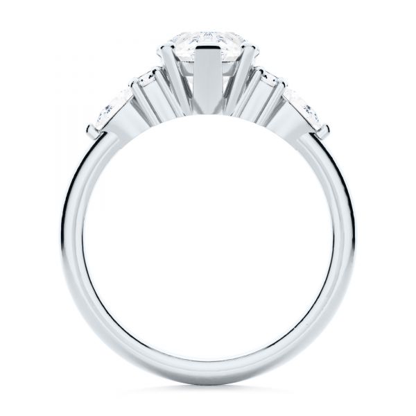 Platinum Platinum Pear Shaped Cluster Engagement Ring - Front View - 107281