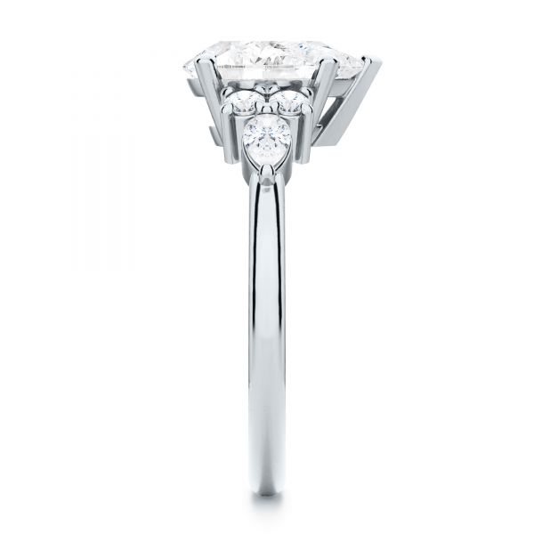 Platinum Platinum Pear Shaped Cluster Engagement Ring - Side View - 107281