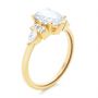 14k Yellow Gold Pear Shaped Cluster Engagement Ring - Three-Quarter View -  107281 - Thumbnail