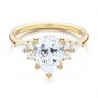 18k Yellow Gold 18k Yellow Gold Pear Shaped Cluster Engagement Ring - Flat View -  107281 - Thumbnail