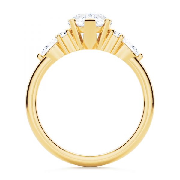 18k Yellow Gold 18k Yellow Gold Pear Shaped Cluster Engagement Ring - Front View -  107281