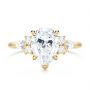 18k Yellow Gold 18k Yellow Gold Pear Shaped Cluster Engagement Ring - Top View -  107281 - Thumbnail