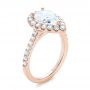 14k Rose Gold 14k Rose Gold Pear-shaped Halo Diamond Engagement Ring - Three-Quarter View -  103991 - Thumbnail
