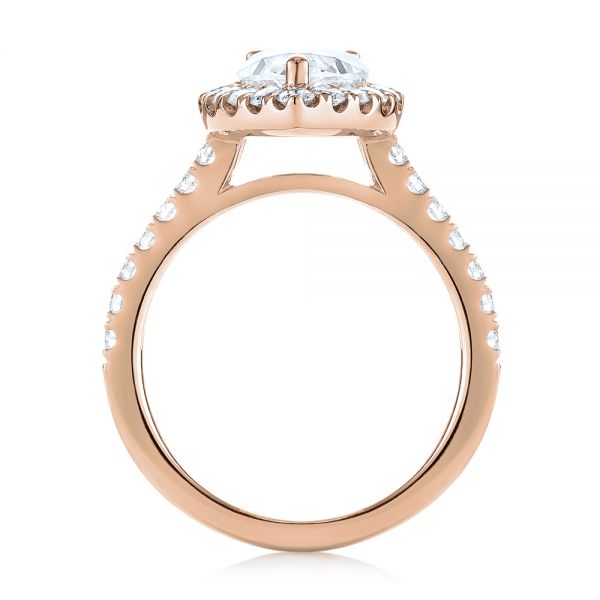 14k Rose Gold 14k Rose Gold Pear-shaped Halo Diamond Engagement Ring - Front View -  103991