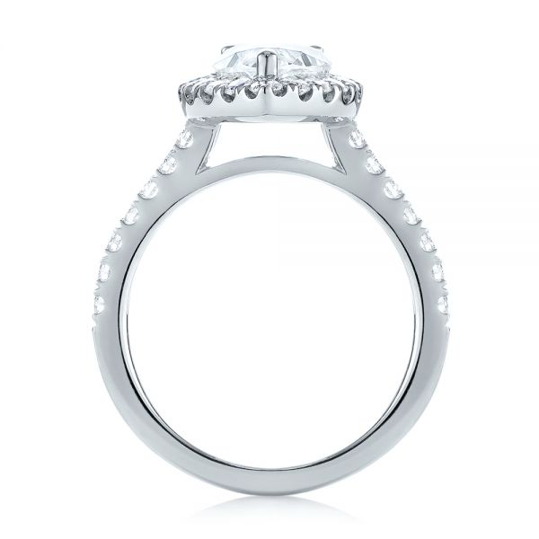 18k White Gold 18k White Gold Pear-shaped Halo Diamond Engagement Ring - Front View -  103991