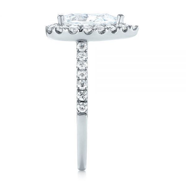  Platinum Platinum Pear-shaped Halo Diamond Engagement Ring - Side View -  103991