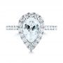 14k White Gold Pear-shaped Halo Diamond Engagement Ring - Top View -  103991 - Thumbnail