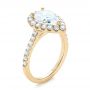 18k Yellow Gold 18k Yellow Gold Pear-shaped Halo Diamond Engagement Ring - Three-Quarter View -  103991 - Thumbnail