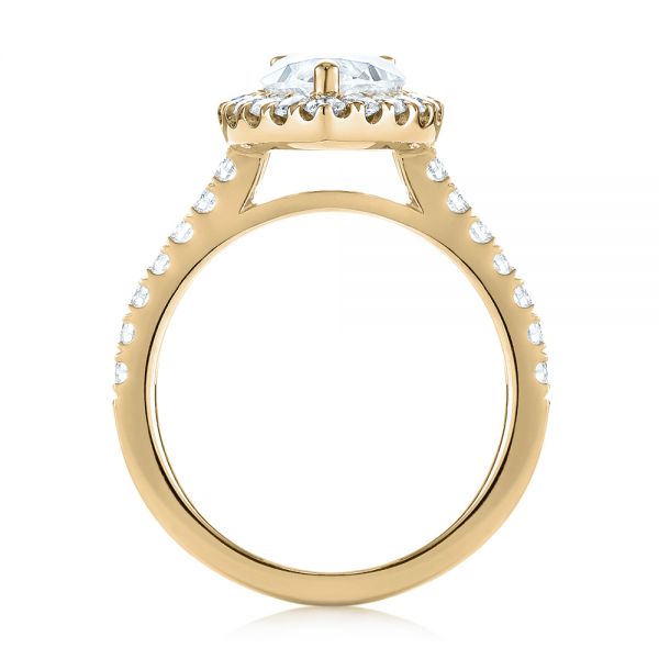 14k Yellow Gold 14k Yellow Gold Pear-shaped Halo Diamond Engagement Ring - Front View - 103991