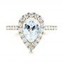18k Yellow Gold 18k Yellow Gold Pear-shaped Halo Diamond Engagement Ring - Top View -  103991 - Thumbnail
