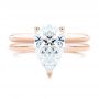 18k Rose Gold 18k Rose Gold Pear Shaped Hidden Halo Diamond Engagement Ring - Top View -  107218 - Thumbnail