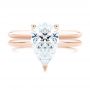 18k Rose Gold 18k Rose Gold Pear Shaped Hidden Halo Diamond Engagement Ring - Top View -  107218 - Thumbnail