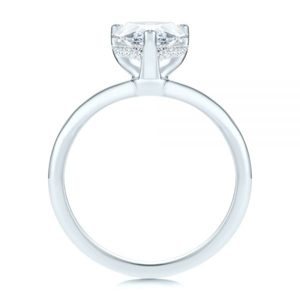  Platinum Platinum Pear Shaped Hidden Halo Diamond Engagement Ring - Front View -  107218