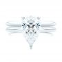 14k White Gold 14k White Gold Pear Shaped Hidden Halo Diamond Engagement Ring - Top View -  107218 - Thumbnail