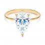 18k Yellow Gold Pear Shaped Hidden Halo Diamond Engagement Ring - Flat View -  107218 - Thumbnail