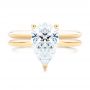 18k Yellow Gold Pear Shaped Hidden Halo Diamond Engagement Ring - Top View -  107218 - Thumbnail