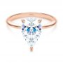 14k Rose Gold 14k Rose Gold Pear Shaped Solitaire Engagement Ring - Flat View -  107273 - Thumbnail