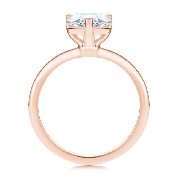 14k Rose Gold 14k Rose Gold Pear Shaped Solitaire Engagement Ring - Front View -  107273
