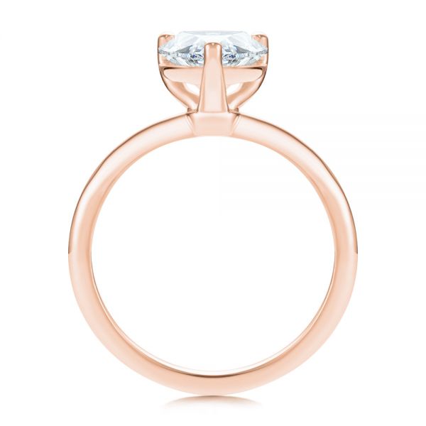 18k Rose Gold 18k Rose Gold Pear Shaped Solitaire Engagement Ring - Front View - 107273