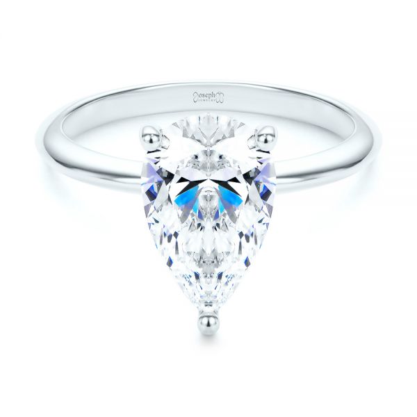 Platinum Platinum Pear Shaped Solitaire Engagement Ring - Flat View - 107273
