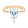 18k Yellow Gold Pear Shaped Solitaire Engagement Ring - Flat View -  107273 - Thumbnail