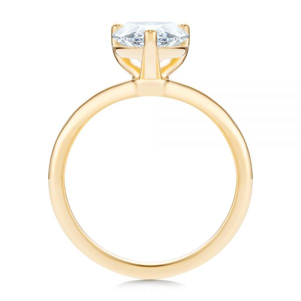 18k Yellow Gold Pear Shaped Solitaire Engagement Ring - Front View - 107273