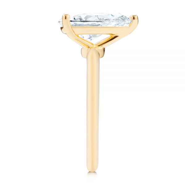18k Yellow Gold Pear Shaped Solitaire Engagement Ring - Side View - 107273