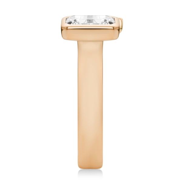 14k Rose Gold 14k Rose Gold Pear And Emerald Toi Et Moi Engagement Ring - Side View - 108148