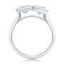 18k White Gold 18k White Gold Pear And Emerald Toi Et Moi Engagement Ring - Front View -  108148 - Thumbnail