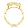 14k Yellow Gold Pear And Emerald Toi Et Moi Engagement Ring - Front View -  108148 - Thumbnail