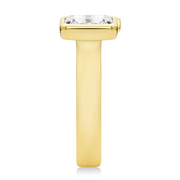 14k Yellow Gold Pear And Emerald Toi Et Moi Engagement Ring - Side View - 108148