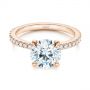 14k Rose Gold 14k Rose Gold Peekaboo Blue Sapphire And Diamond Engagement Ring - Flat View -  105719 - Thumbnail