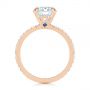 18k Rose Gold 18k Rose Gold Peekaboo Blue Sapphire And Diamond Engagement Ring - Front View -  105719 - Thumbnail
