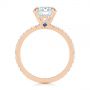 18k Rose Gold 18k Rose Gold Peekaboo Blue Sapphire And Diamond Engagement Ring - Front View -  105719 - Thumbnail