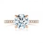 18k Rose Gold 18k Rose Gold Peekaboo Blue Sapphire And Diamond Engagement Ring - Top View -  105719 - Thumbnail