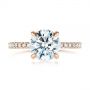 18k Rose Gold 18k Rose Gold Peekaboo Blue Sapphire And Diamond Engagement Ring - Top View -  105719 - Thumbnail