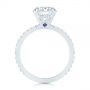 18k White Gold 18k White Gold Peekaboo Blue Sapphire And Diamond Engagement Ring - Front View -  105719 - Thumbnail