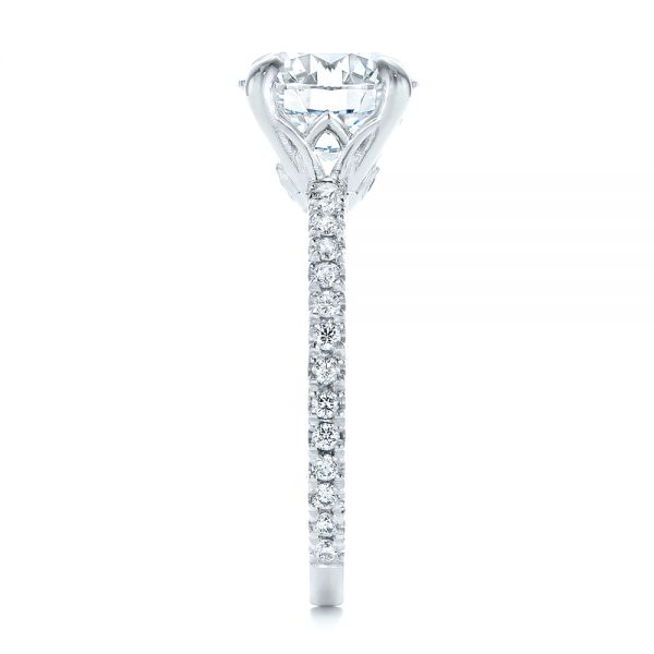  Platinum Peekaboo Blue Sapphire And Diamond Engagement Ring - Side View -  105719