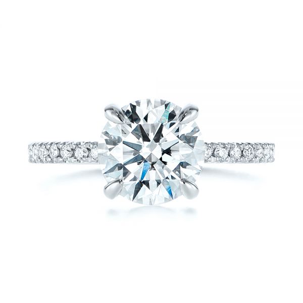  Platinum Peekaboo Blue Sapphire And Diamond Engagement Ring - Top View -  105719