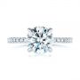 18k White Gold 18k White Gold Peekaboo Blue Sapphire And Diamond Engagement Ring - Top View -  105719 - Thumbnail